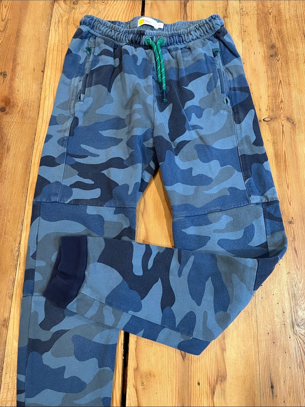 MINI BODEN 12 Blue Camouflage Jogger Pants Drawstring